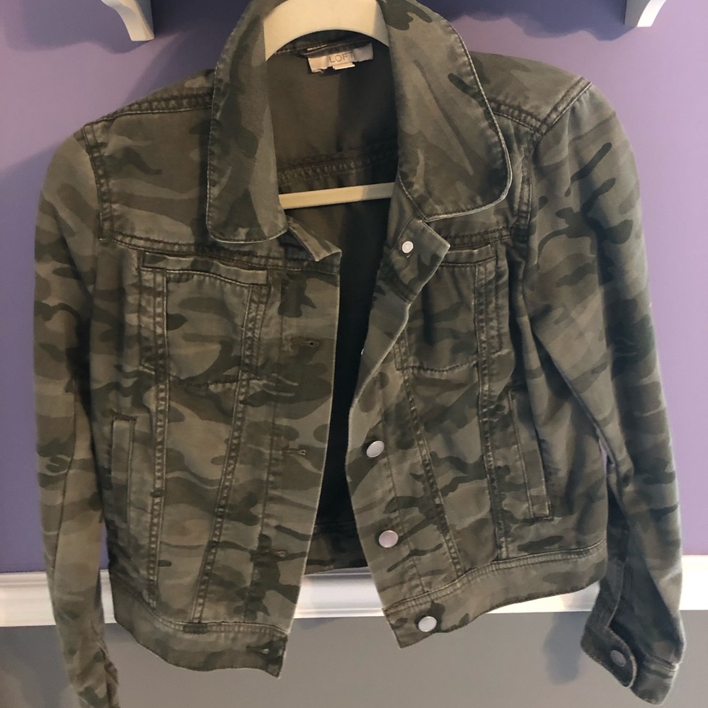 LOFT camo denim jacket